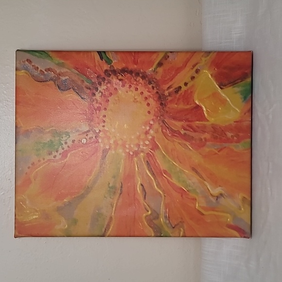 Canvas art Bright Orange Flower Design - Picture 1 of 4